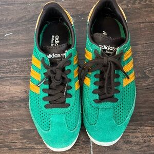 Adidas Wales Bonner green yellow and brown sneakers